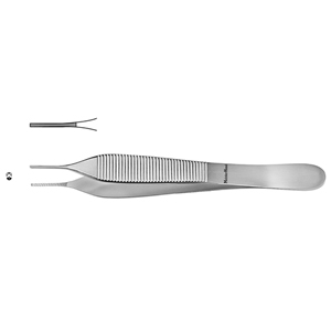 MH6-121 ADSON Tissue Forceps, 4-3/4&quot;(12.1cm), 1X2 teeth, cross serrated tips, delicate