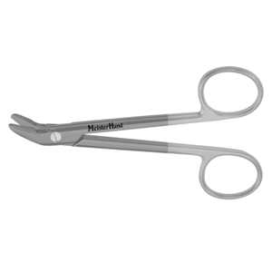 MH9-124TC Wire Cutting Scissors, 4-3/4&quot;(12.1cm), angled to side, one serrated blade, Tungsten Carbide blades
