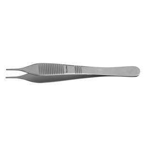 MH6-123 ADSON Tissue &amp; Suture Forceps, 4-3/4&quot;(12.1cm), 1X2 teeth, with tying platform