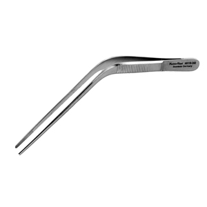MH19-350 WILDE Dressing Forceps, 5&quot;(12.7cm), angular with serrated tips