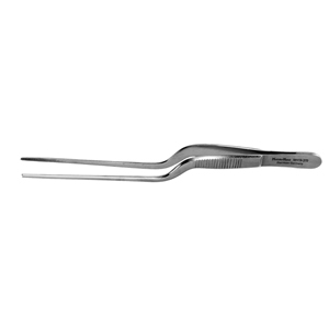 MH19-370 LUCAE Dressing Forceps, 5-1/2&quot;(14cm), bayonet shape with serrated tips